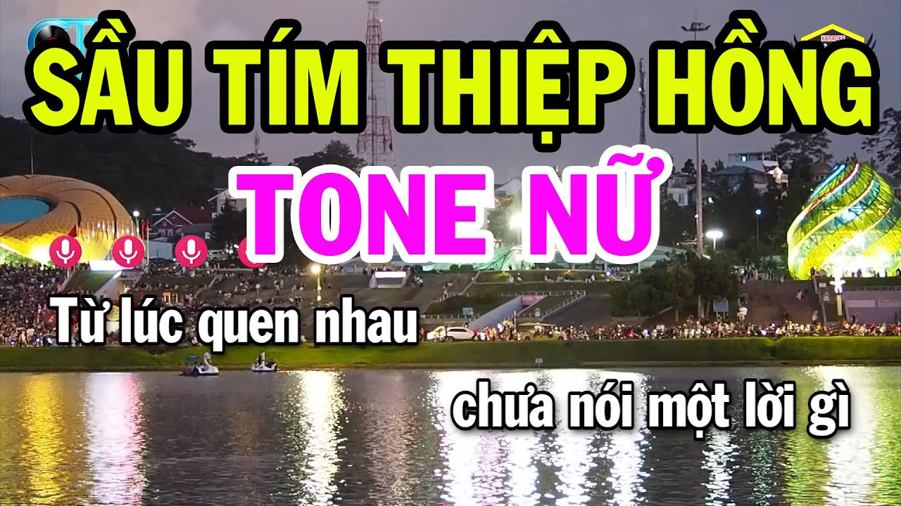 Karaoke Sầu Tím Thiệp Hồng Tone Nữ ( A#m ) Nhạc Sống Mới 2023 | Karaoke Bách Hóa
