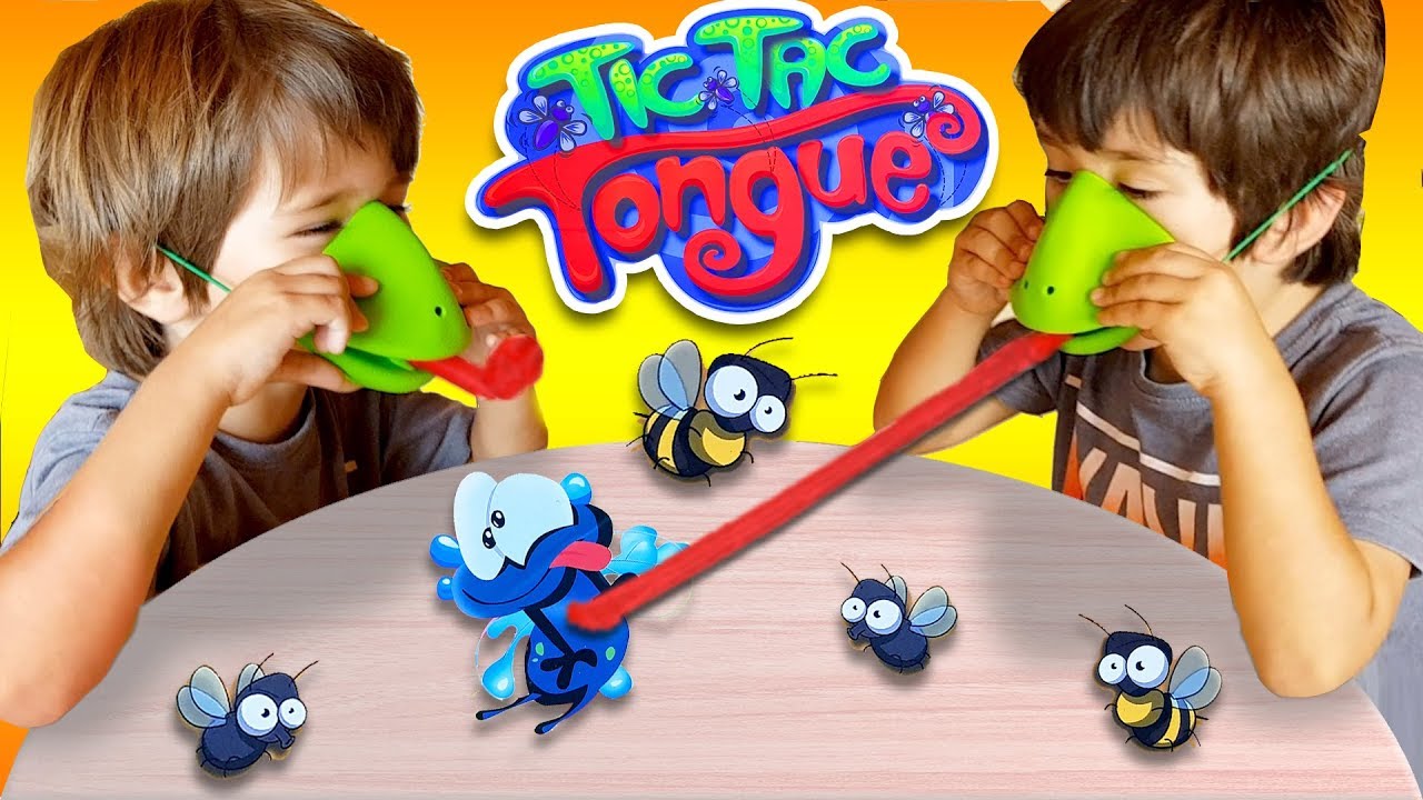 CAZA BICHOS!! TIC TAC TONGUE!!  atrapando BICHOS con la LENGUA! 👅 juegos en familia para niños