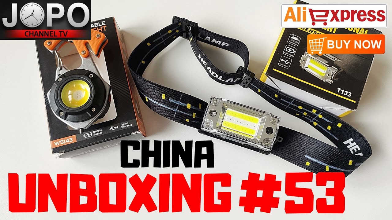 LED Portable Keychains SOS Light and COB LED Headlight T133│China Unboxing│Subtitles