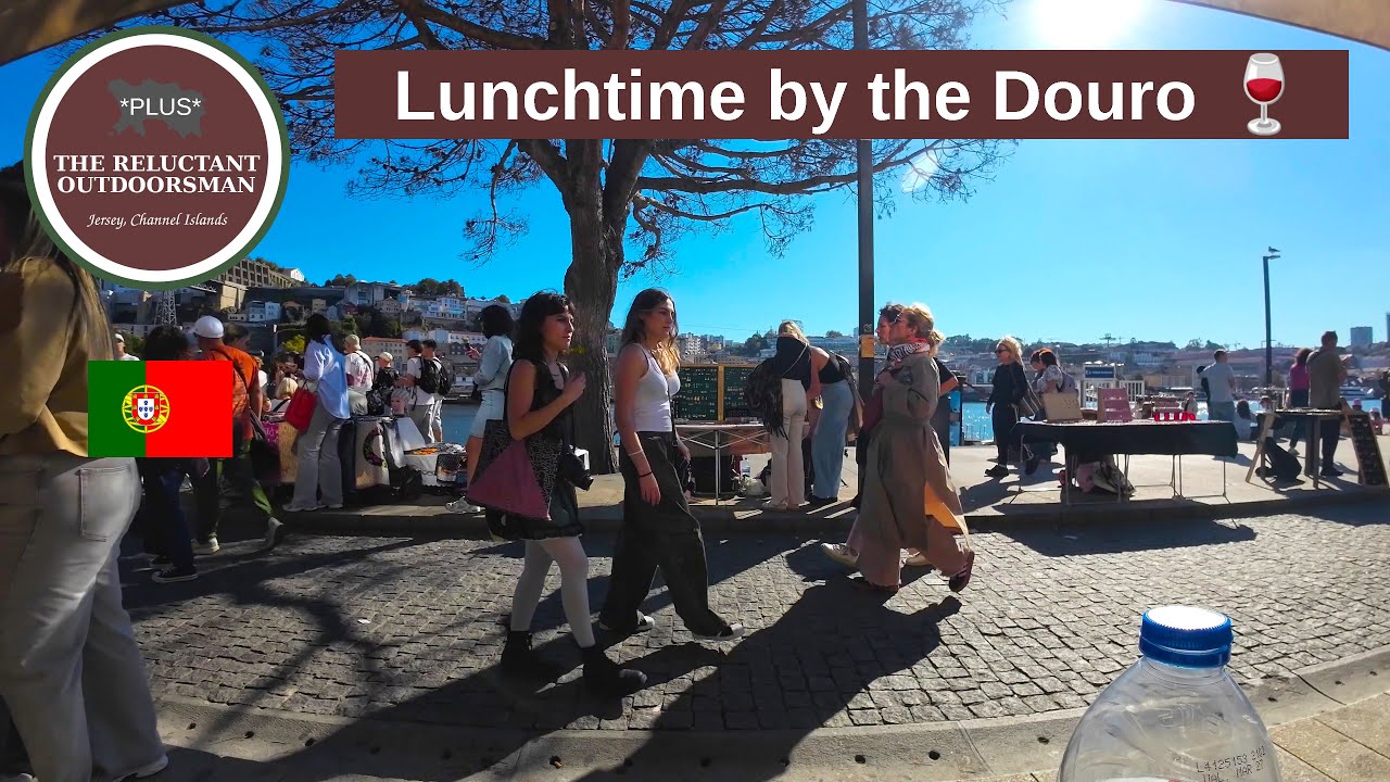 People Watching in Porto 🇵🇹 | Lunchtime Café Views by the Douro River 🍷🎶