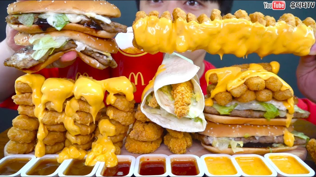 ASMR McDonald's NEW BURGER & NUGGET & CHICKEN TENDERS 맥도날드 신상 행운버거 먹방 MUKBANG