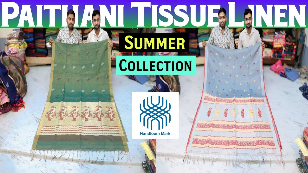 Paithani Tissue Linen | Mango Khadi | Mercerised Cotton | 140 Count Mal Cotton Saree Manufacturer |