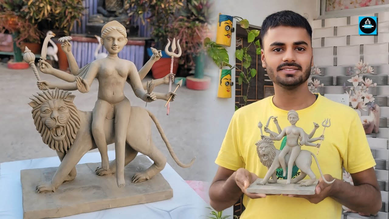 🌺मिट्टी से माँ शेरावाली की मूर्ति बनाना सीखें/how to make maa Sherawali idol/durga idol making