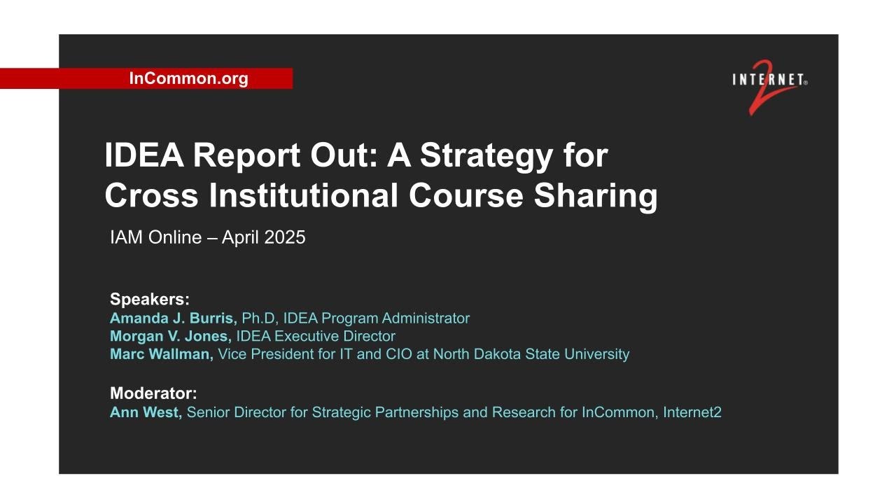 IDEA Report Out – A Strategy for Cross Institutional Course Sharing