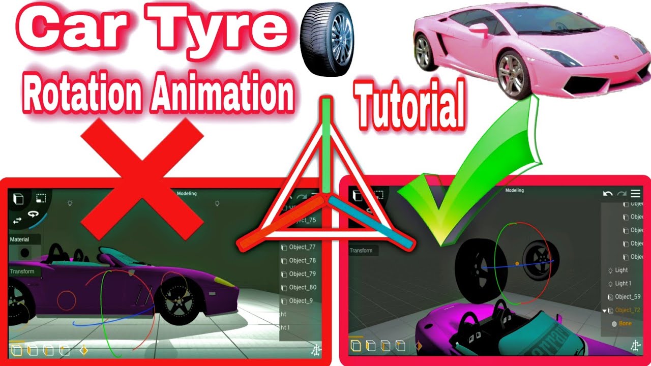 Prisma 3d Car Tyres Animation Tutorial || How to Animate Car Tyre In Prisma 3d || @KNStechnology