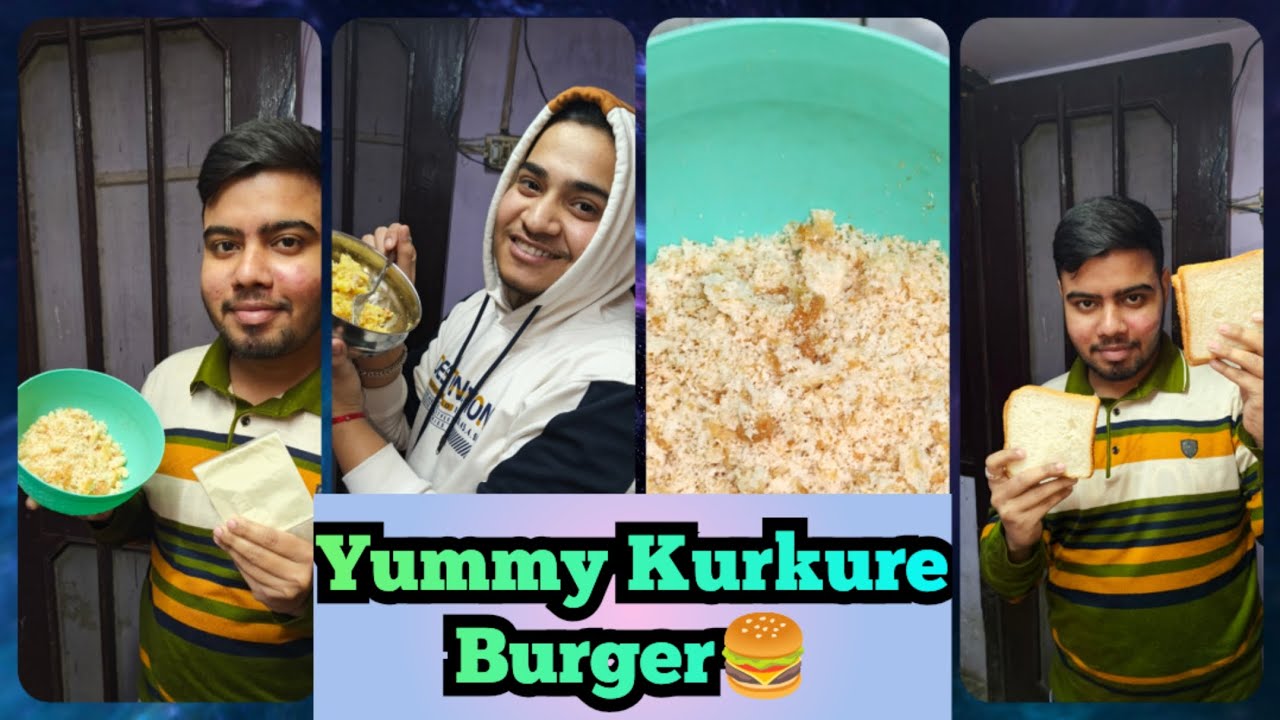 Humne Bnaye Yummy Kurkure Burger🍔🤤 #trending #trendingnow #vlogger #viral #viralvideo #youtube 