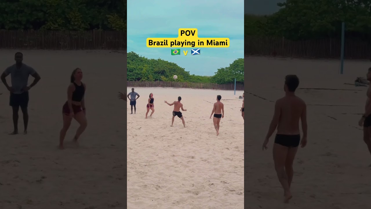 Brazil vs Scotland Fans Take Over Miami Beach 🇧🇷🏴󠁧󠁢󠁳󠁣󠁴󠁿 #worldcup
