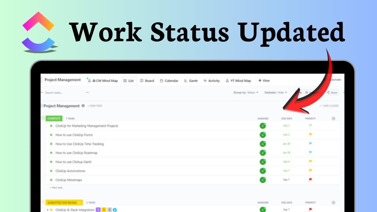 How to mark a task as in progress in ClickUp (Flow Activated)