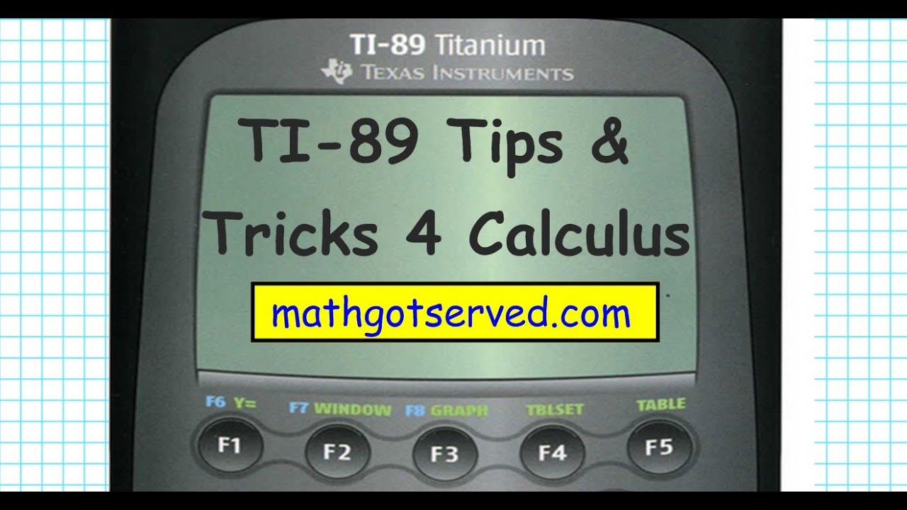 TI89 Skills for Calculus Tricks and Tips #1 Derivatives Mathgotserved