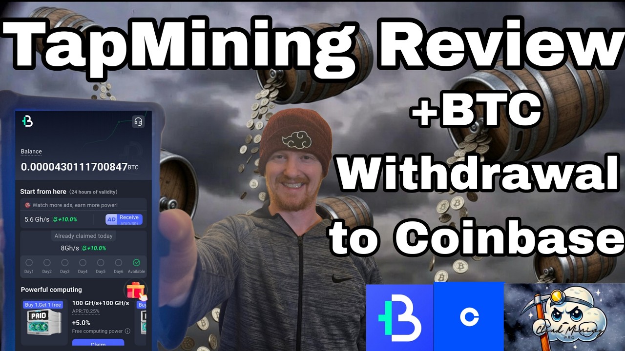 TapMining Review + BTC Withdrawal to Coinbase