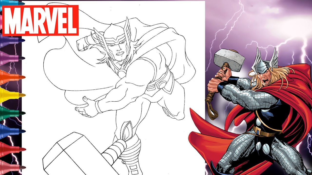 HOW TO COLOR THOR AVENGERS - THOR Coloring Page - Avengers Coloring Page - Color Thor From Marvel