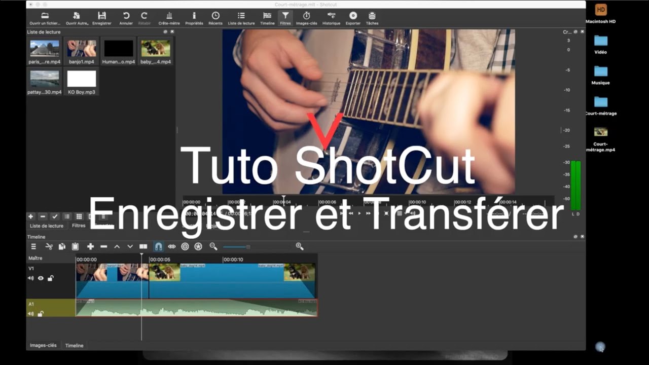 Tuto Shot Cut 04 Enregistrer et Transférer le projet