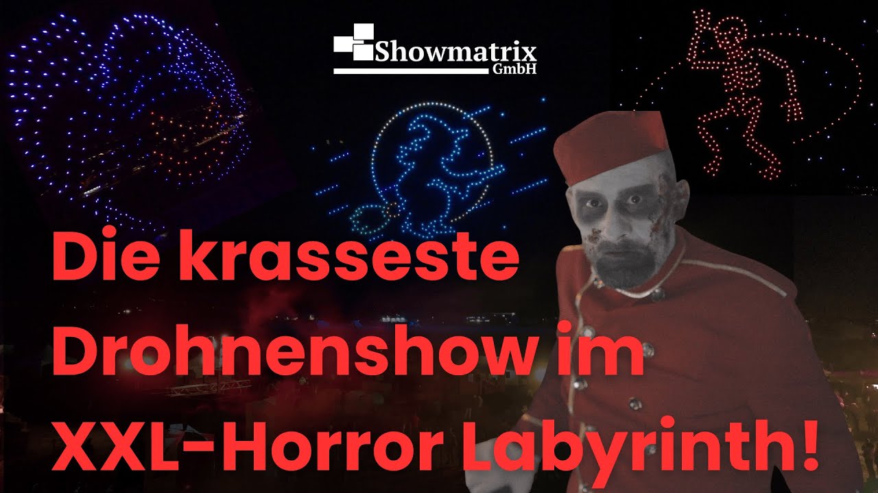 Krasseste Halloween Drohnenshow im XXL Horror Labyrinth | Showmatrix GmbH