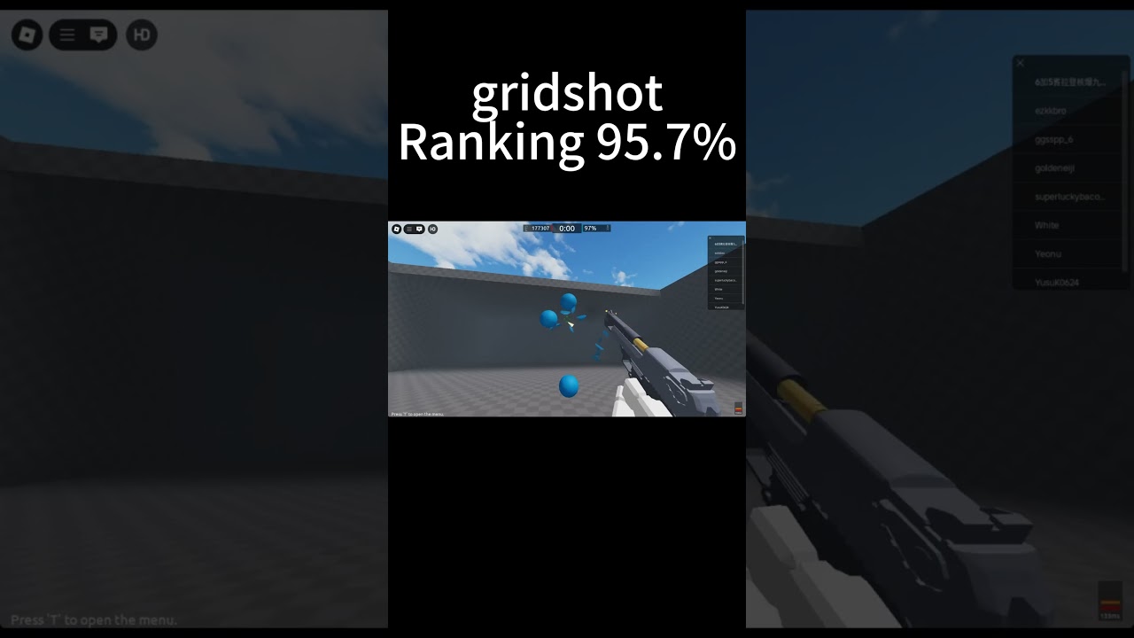 Gridshot ranking 95.7% [REFLEX - Aim Trainer] #roblox