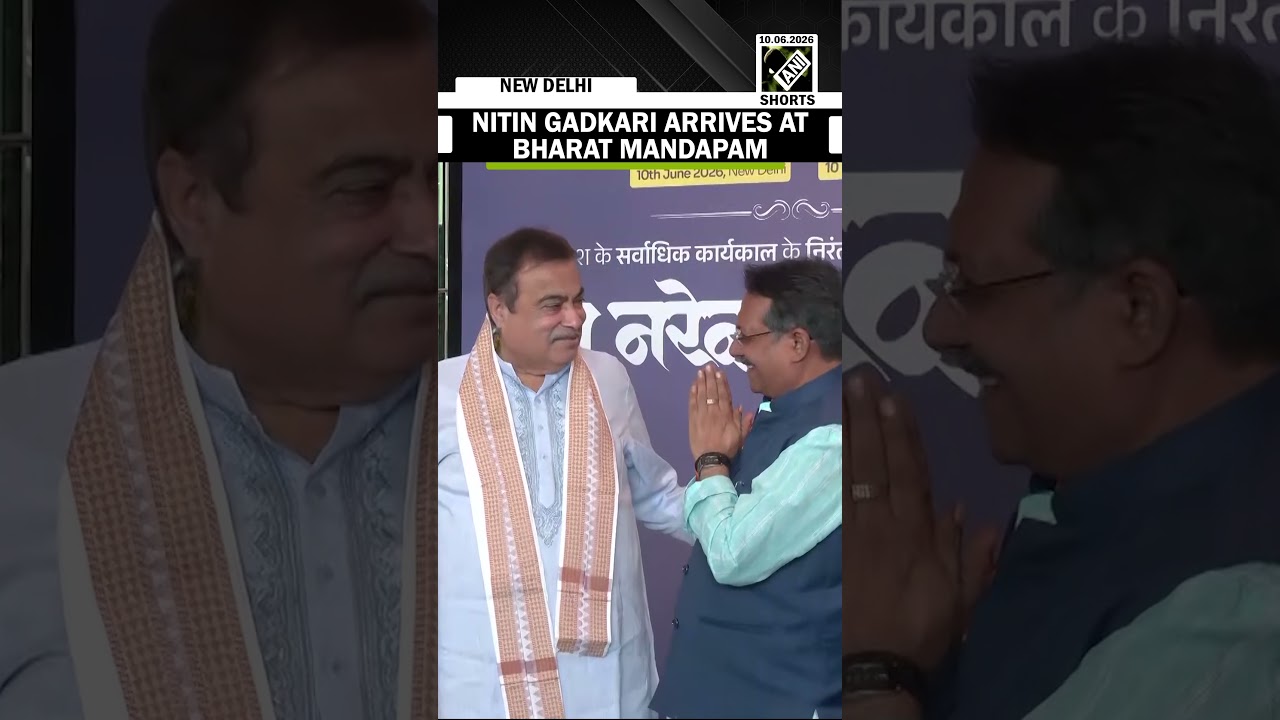 Nitin Gadkari arrives at Bharat Mandapam for NDA meeting with leaders