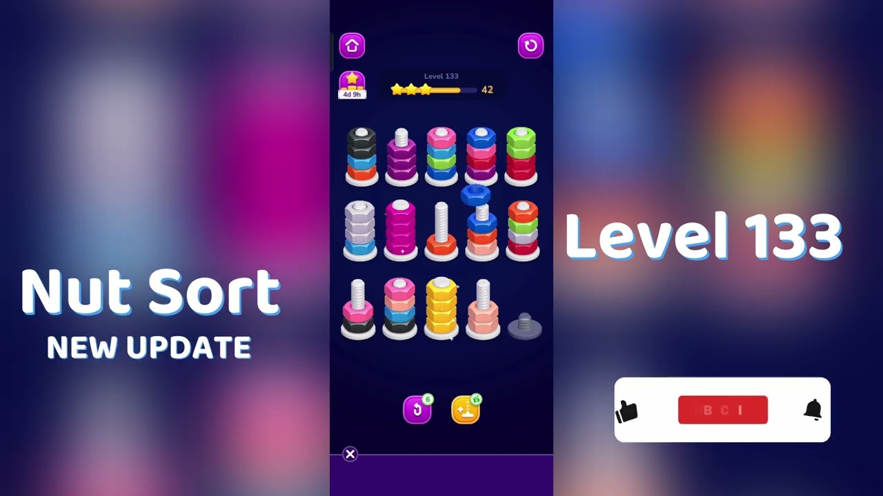 🧩 Nut Sort Level 133 Walkthrough | Step-by-Step Guide 🎮 | Mini Boss