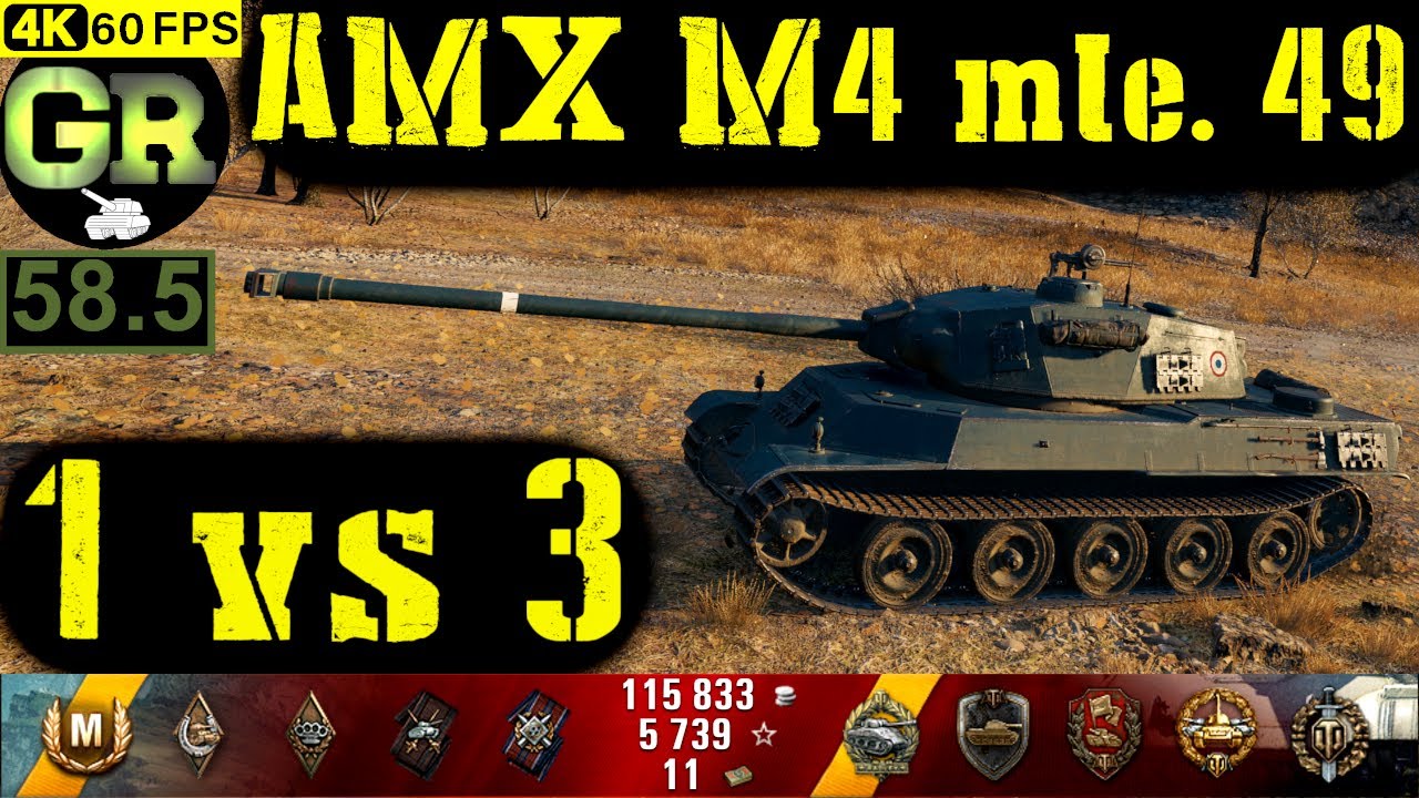 World of Tanks AMX M4 mle. 49 WoT Replay - 8 Kills 3.7K DMG(Patch 1.4.0)