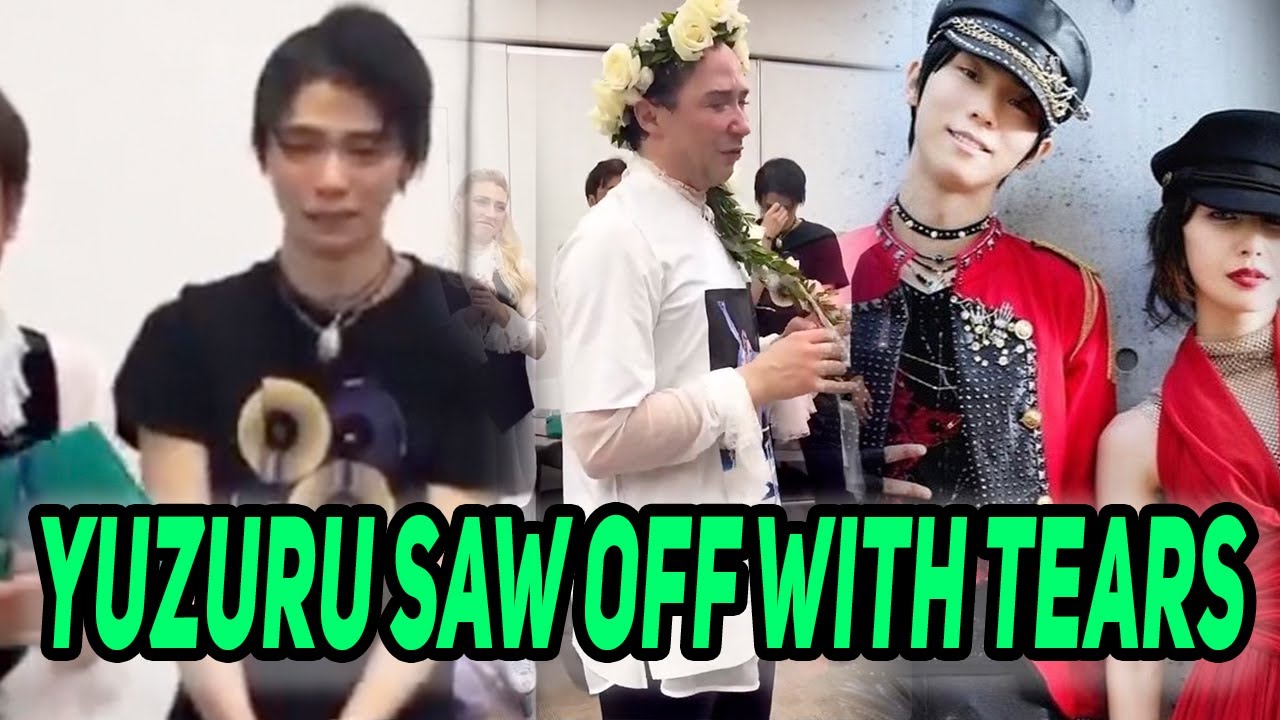 Yuzuru Hanyu cries as he sees off Johnny Weir