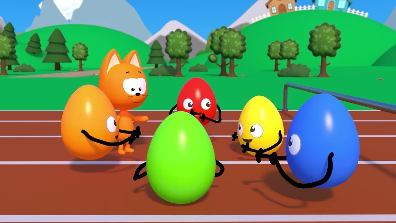 Игры Котэ - Яйца и полоса препятствий - Мультики для детей