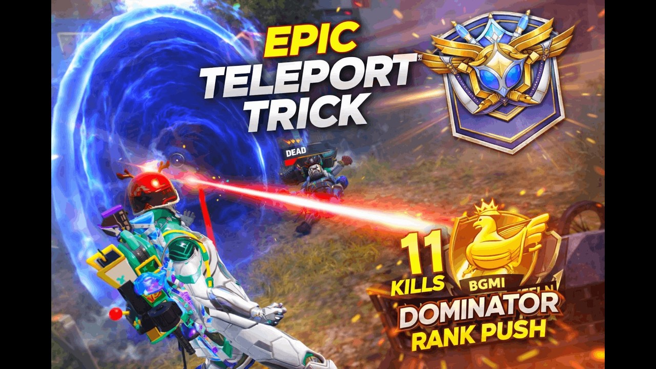 EPIC Teleport Trick for Last Kill 😱 | 11 Kills Dominator Rank Push BGMI