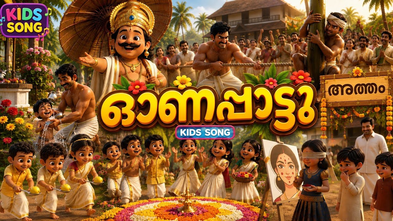 ഓണാക്കോഷം -Onam Celebration |Kids Malayalam Cartoon Song #kidsong #nurseryrhymes #onam #toddlersongs