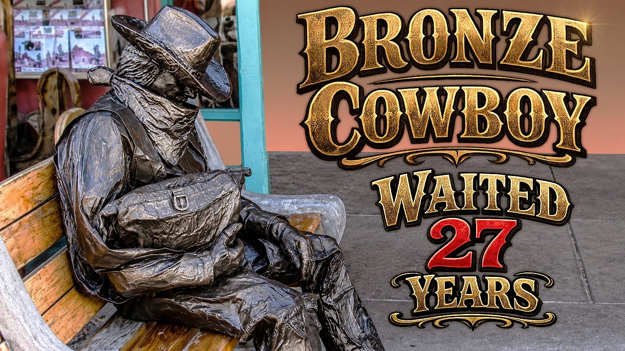 Bronze Cowboy Street Performer - Waited 27 Years For the Woman He Loved