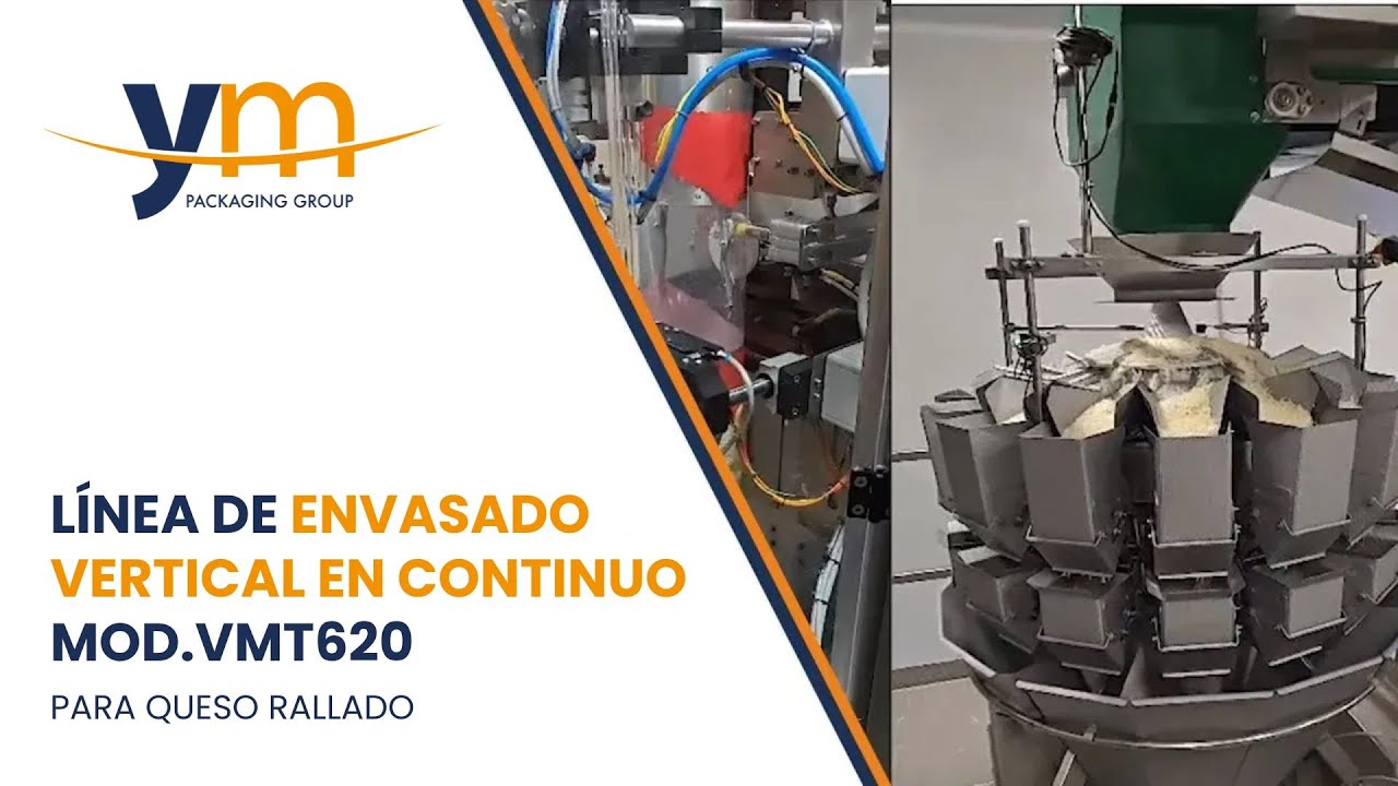 Línea de Envasado Vertical en Continuo para queso rallado en bolsa almohadilla | MOD.VMT620