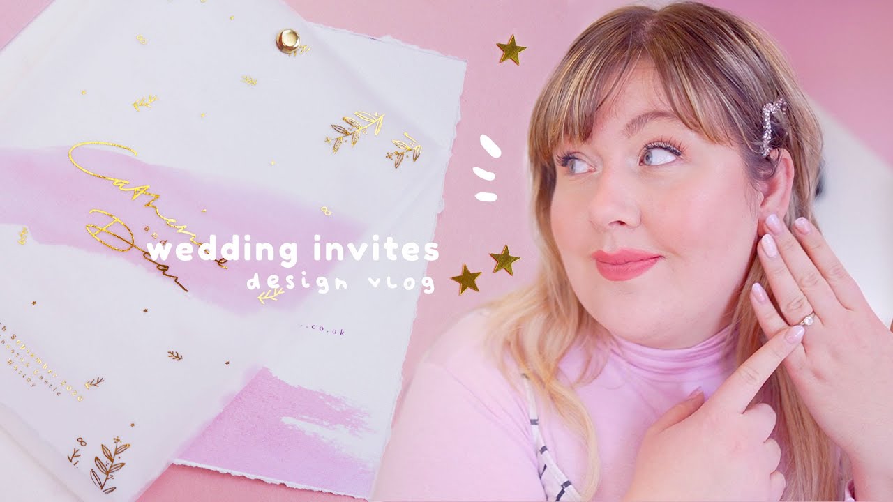 DESIGN VLOG  ✍🏻| Making my own Watercolour Wedding Invites with gold foil! (WISH ME LUCK!)