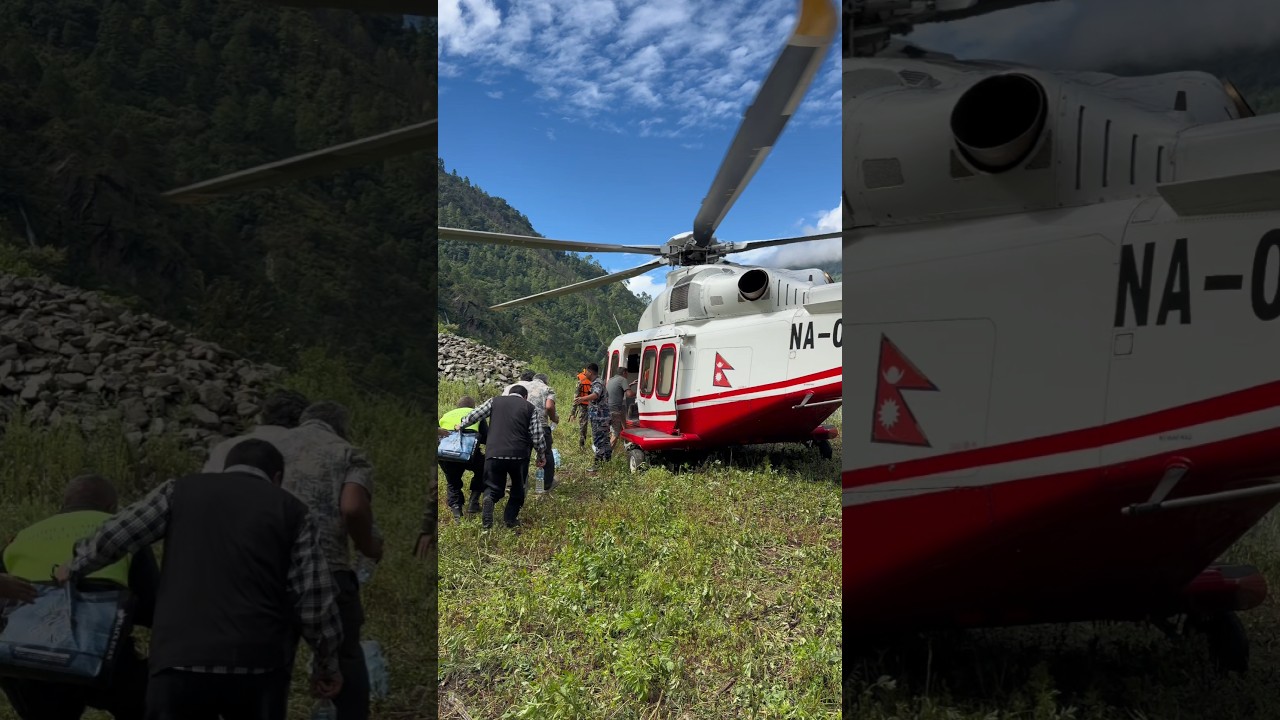 Helicopter Rescue After Bhotekoshi Flood 🚁 | Rasuwa Rescue #shorts