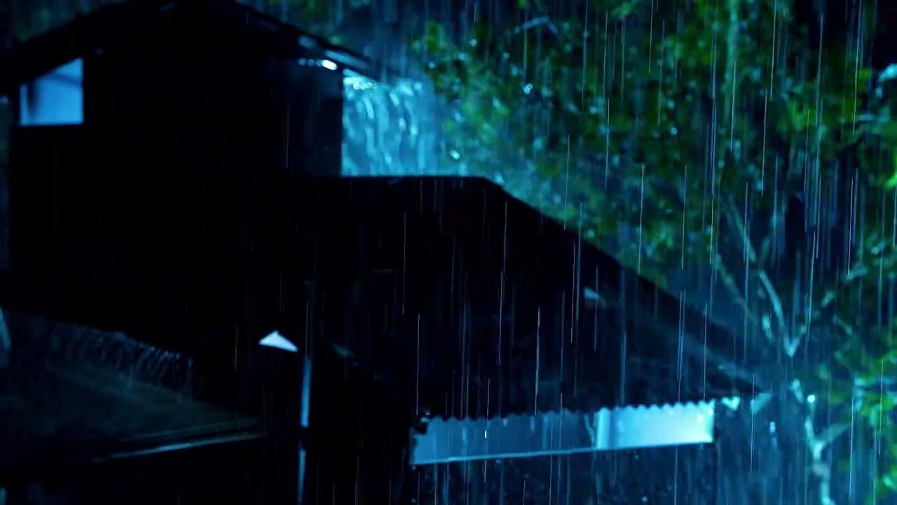 Heavy Rain and Thunderstorm Sounds on Tin Roof 🌧️ Rolling Thunder for Deep Sleep & Anxiety Relief
