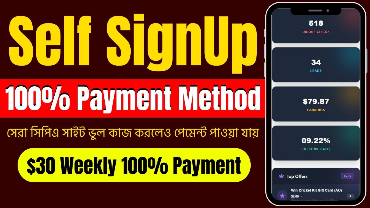 CPA Self SignUp Update New Method 2026 !! Self SignUp Best New Cpa Network Site !! CpaZon