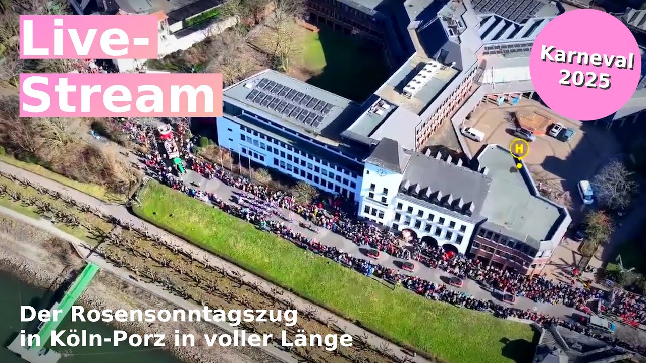 Der Rosensonntagszug in Köln-Porz - Live-Stream vom 2. März 2025 | #Kölnlive