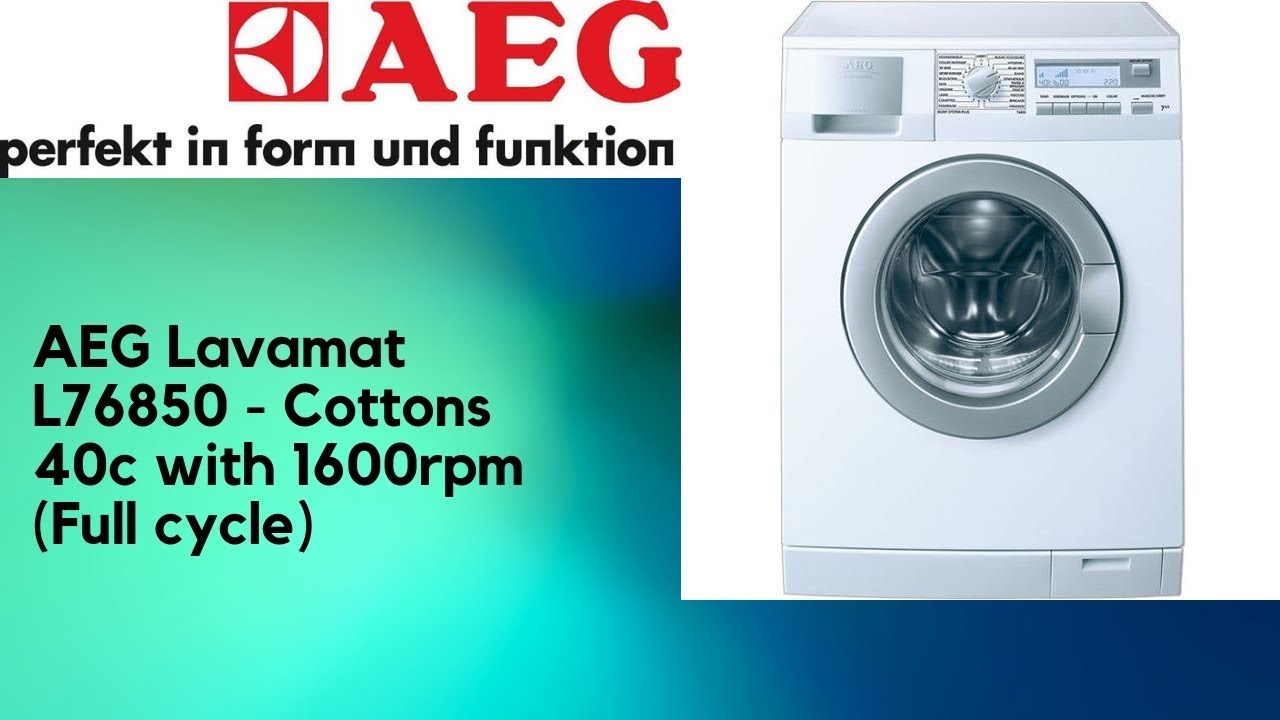 AEG Lavamat L76850 - Cottons 40 with sleeping bag (Full cycle)