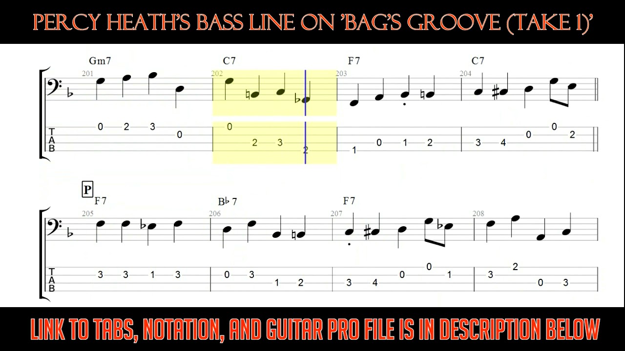 Miles Davis - Bags Groove (Bass Line)