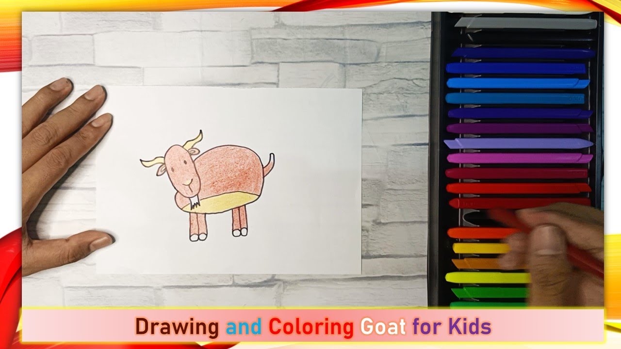 Drawing and Coloring Goat for Kids