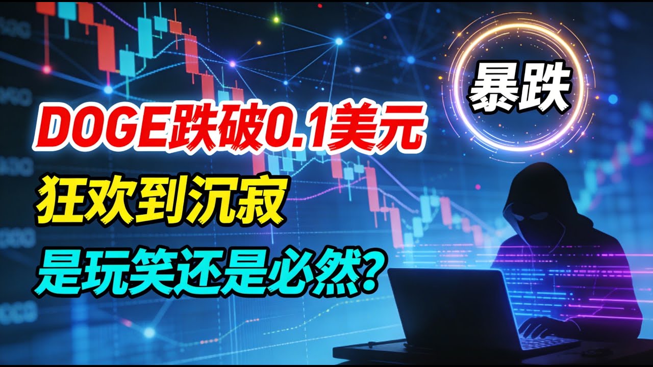 【DOGE暴跌】狗狗币跌破0.1美元！从狂欢到沉寂！是玩笑终局还是规律必然？
