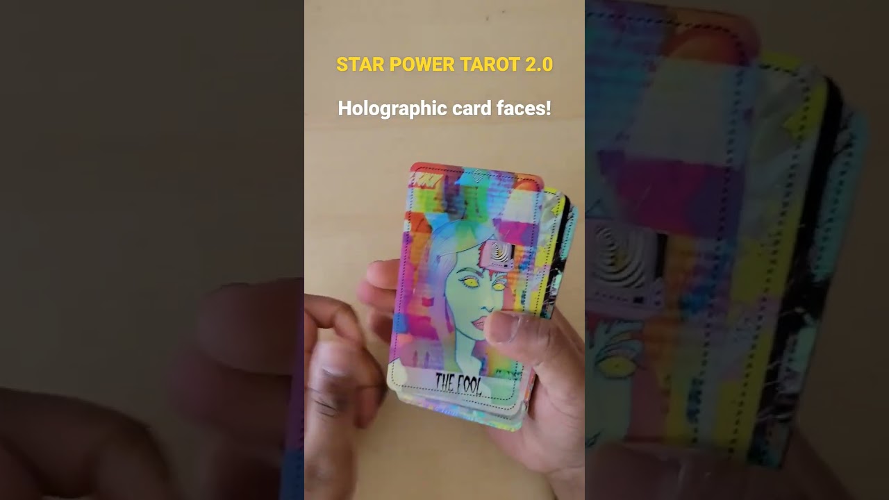 Star power tarot 2.0 - crystal version. Gold edges, holographic card faces. #indietarot #tarotdeck