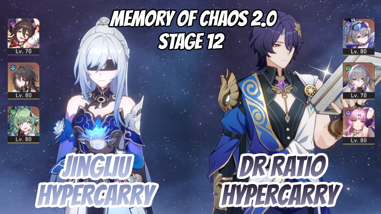 Jingliu Hypercarry & Dr. Ratio Hypercarry Memory of Chaos Stage 12 (3 Stars) | Honkai Star Rail