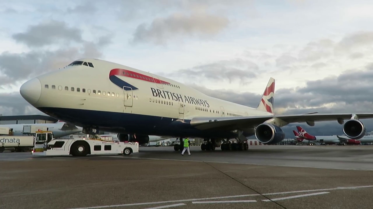 British Airways​ 747-436, G-CIVB Pushback and engine start