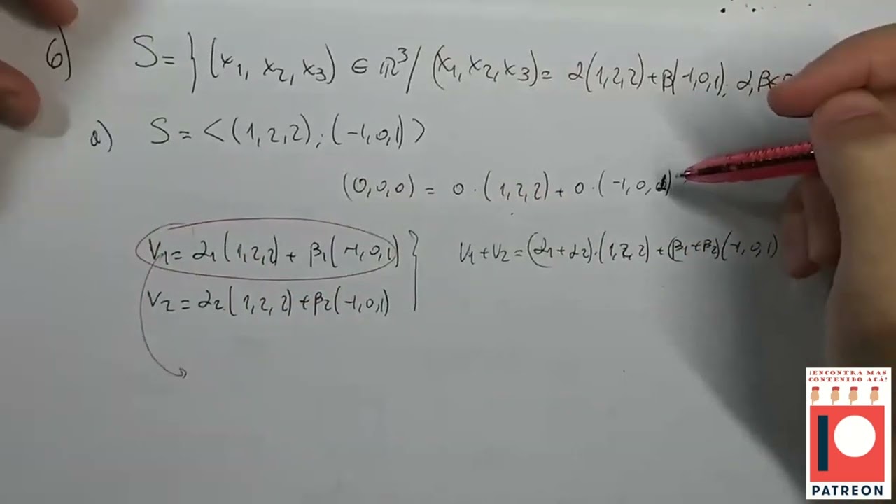 C&oacute;mo obtener los generadores de un subespacio, ejemplo resuelto