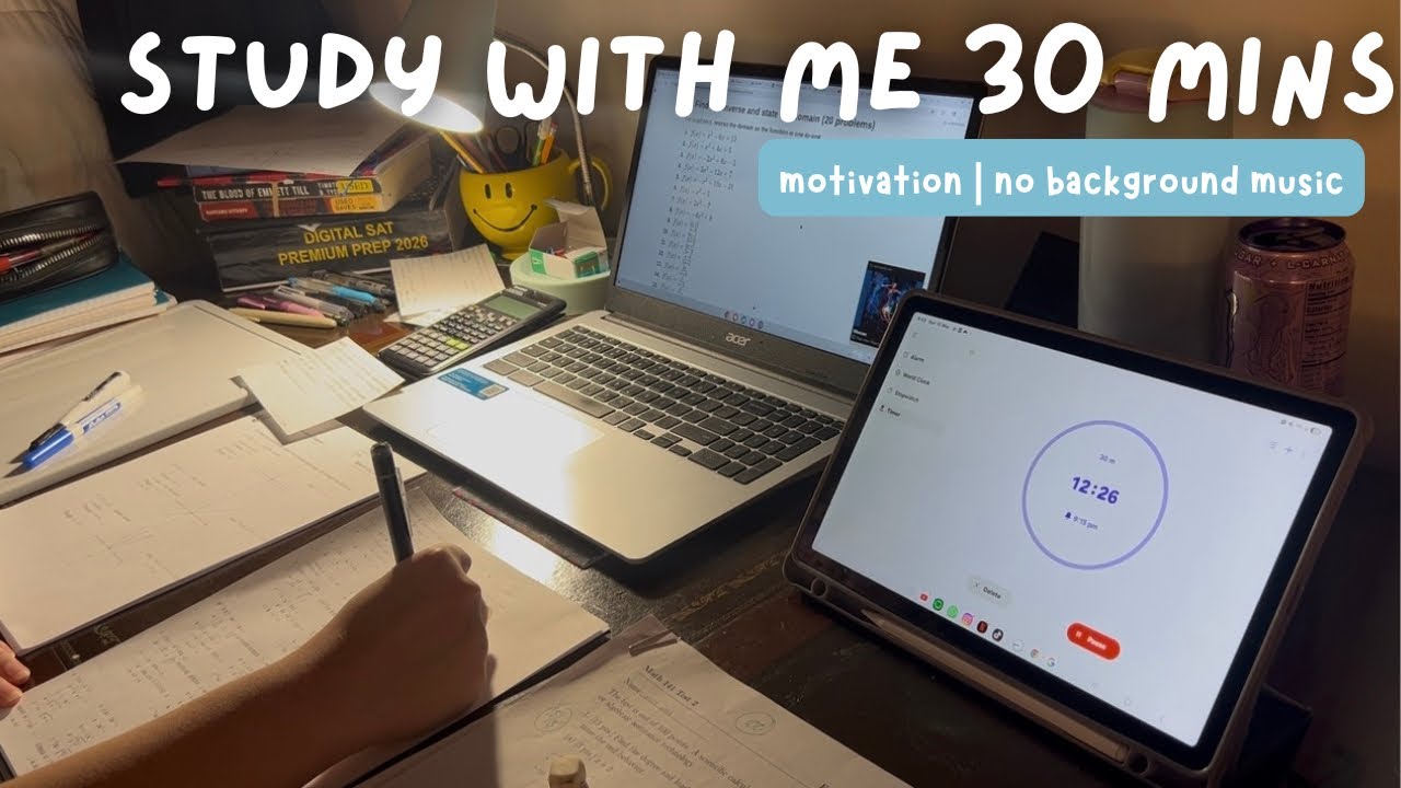 30 Minute Study With Me | Focus Session | Realistice Home | No music | Motivation