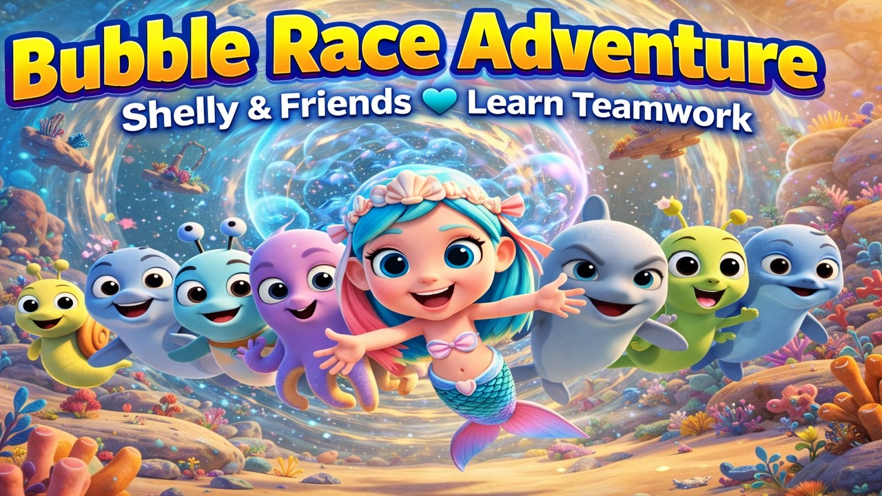 Bubble Race Adventure 🌊💙 Shelly & Friends Learn Teamwork  Funny Kids Animation