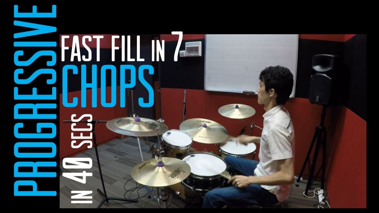 Fast Drum Fill in 7 - Progressive Drumming Chops in 40 secs