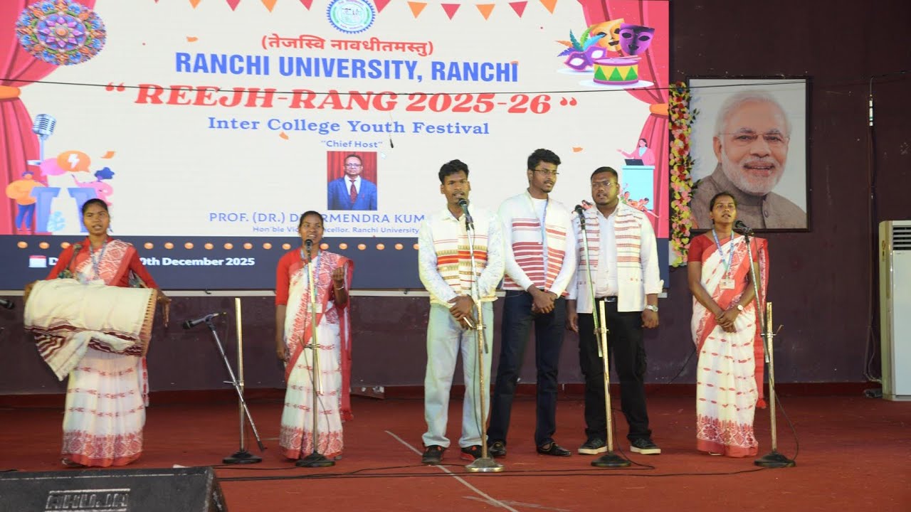 Folk and patriotic group singing।by st.Xavier college simdega।Rijh-Rang 2025-26 Ranchi University।