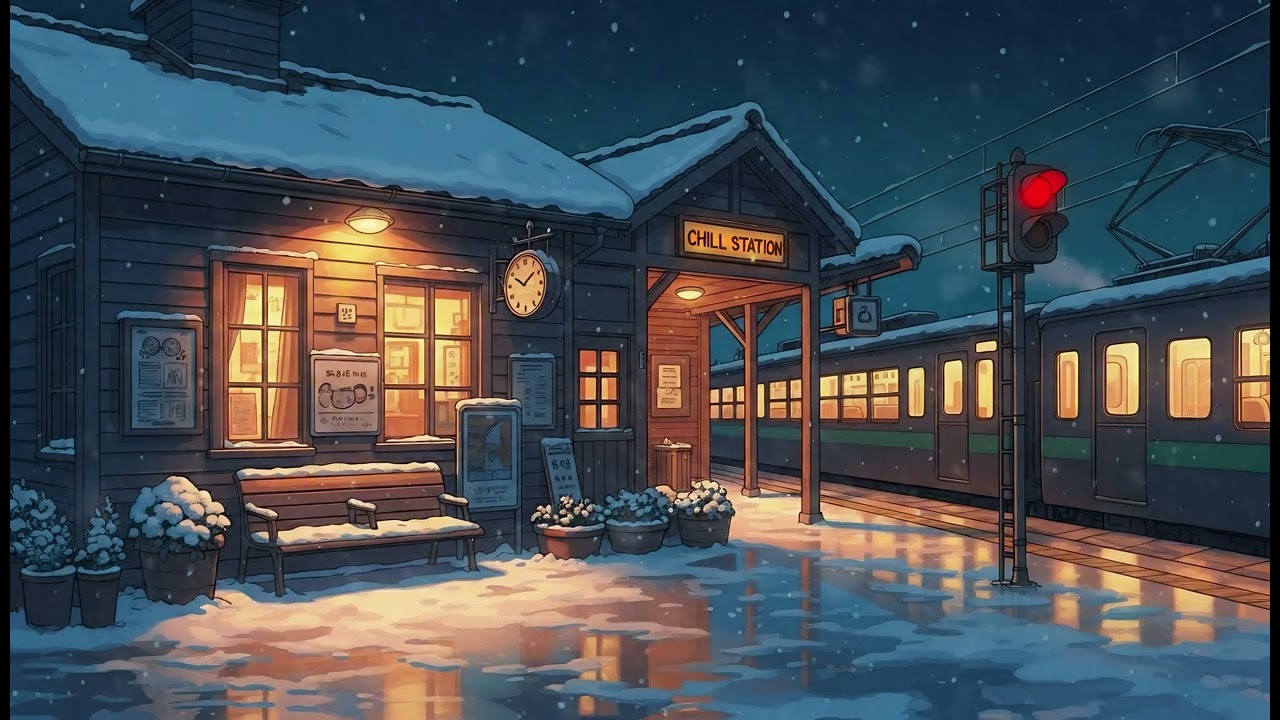 Chill Station | Snowy Night Station ❄️ Lofi Beats to Stay Focused