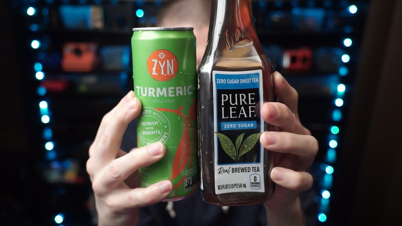 Trying Zyn Tumeric Mango Lychee and Pure Leaf Zero Sugar Tea