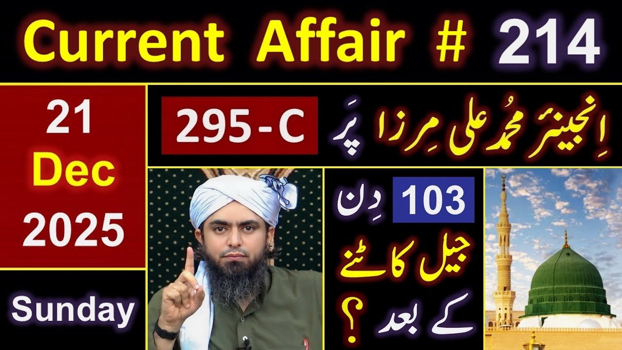 214_Current Affair : ❤️ Engineer Muhammad Ali Mirza after 295_C & 103_Days in JAIL 🔥 (21_Dec_2025)