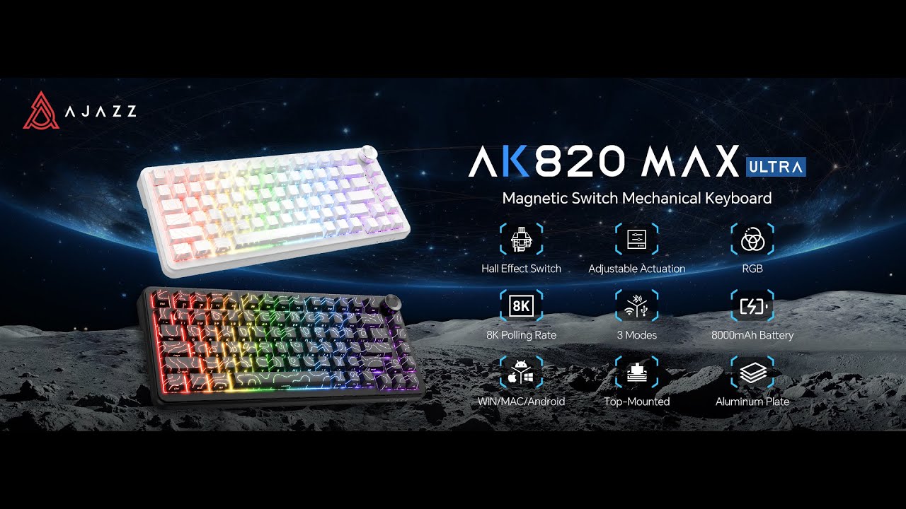 AJAZZ AK820 Max Ultra 8K Magnetic Switch Mechanical Keyboard