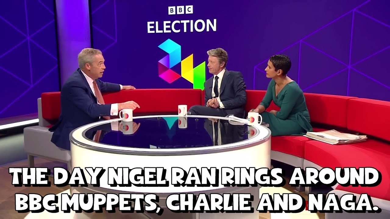 BBC Muppets Charlie Stayt and Naga Munchetty and their car crash interview with Nigel Farage. Enjoy!