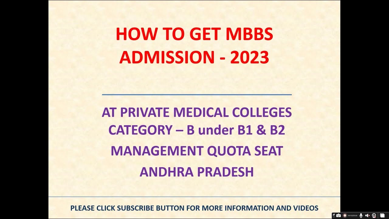 Andhra Pradesh MBBS Admission 2023 | CAT B (B1&B2) 2023 | Private Medical College - Management Quota